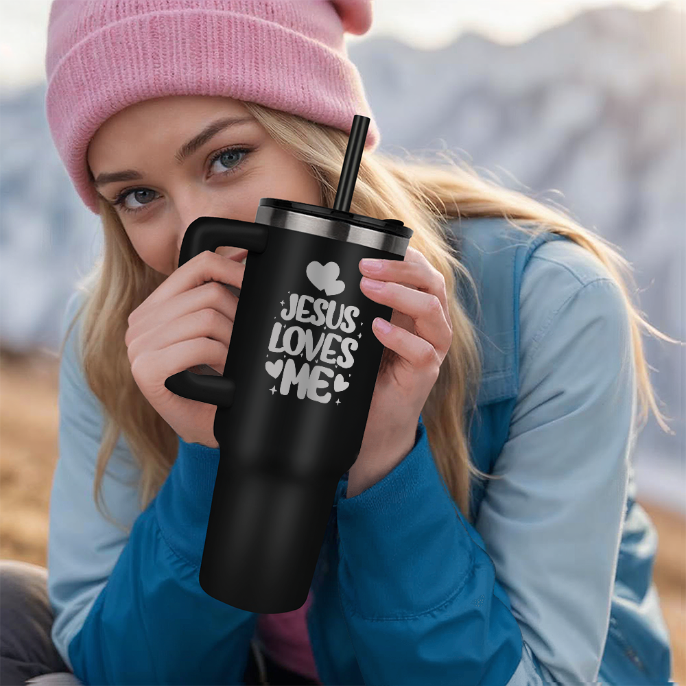 Jesus Loves Me Engraved Pinnacle 40 oz Tumbler