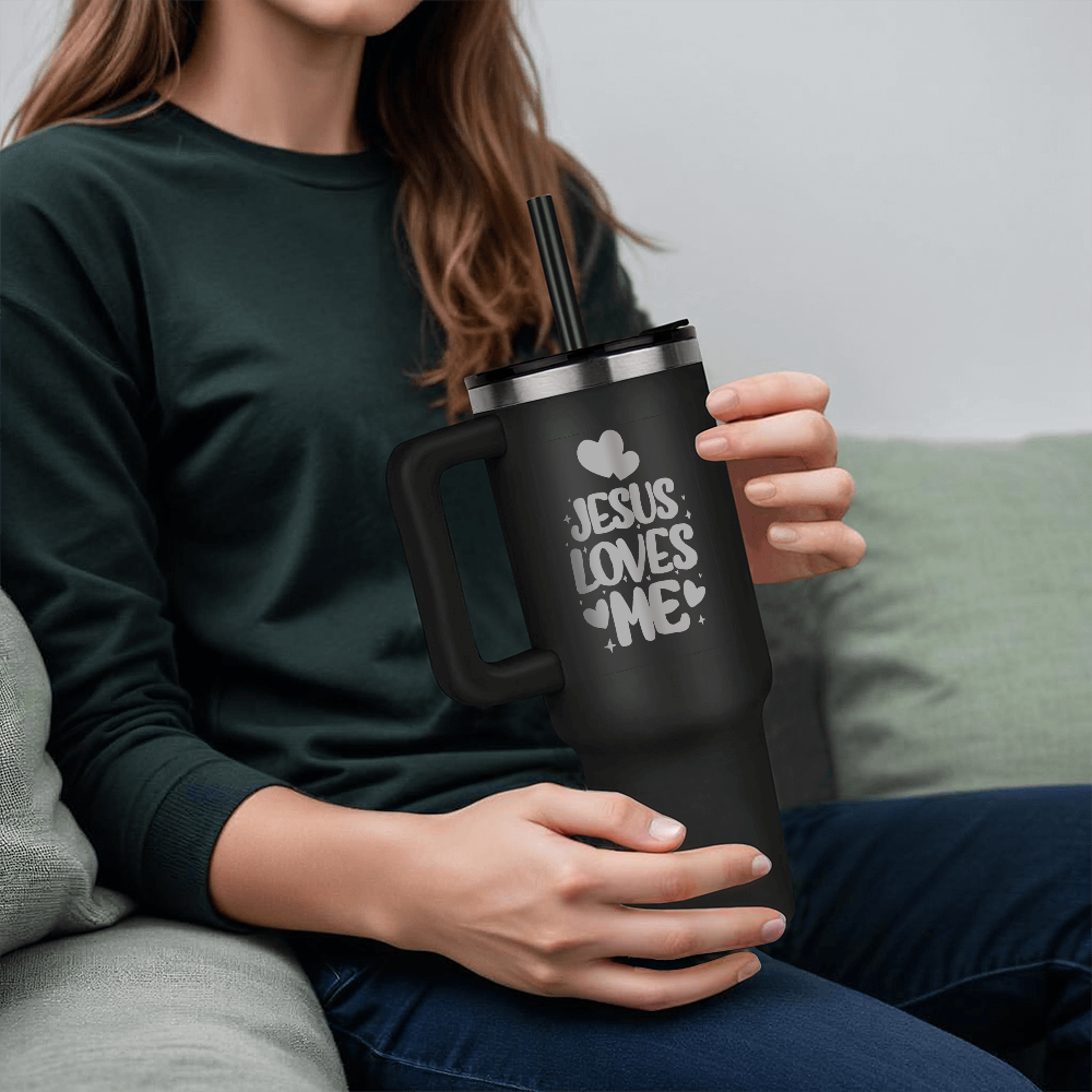 Jesus Loves Me Engraved Pinnacle 40 oz Tumbler