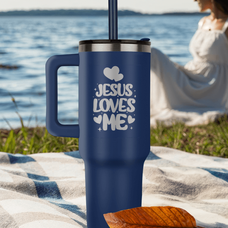 Jesus Loves Me Engraved Pinnacle 40 oz Tumbler