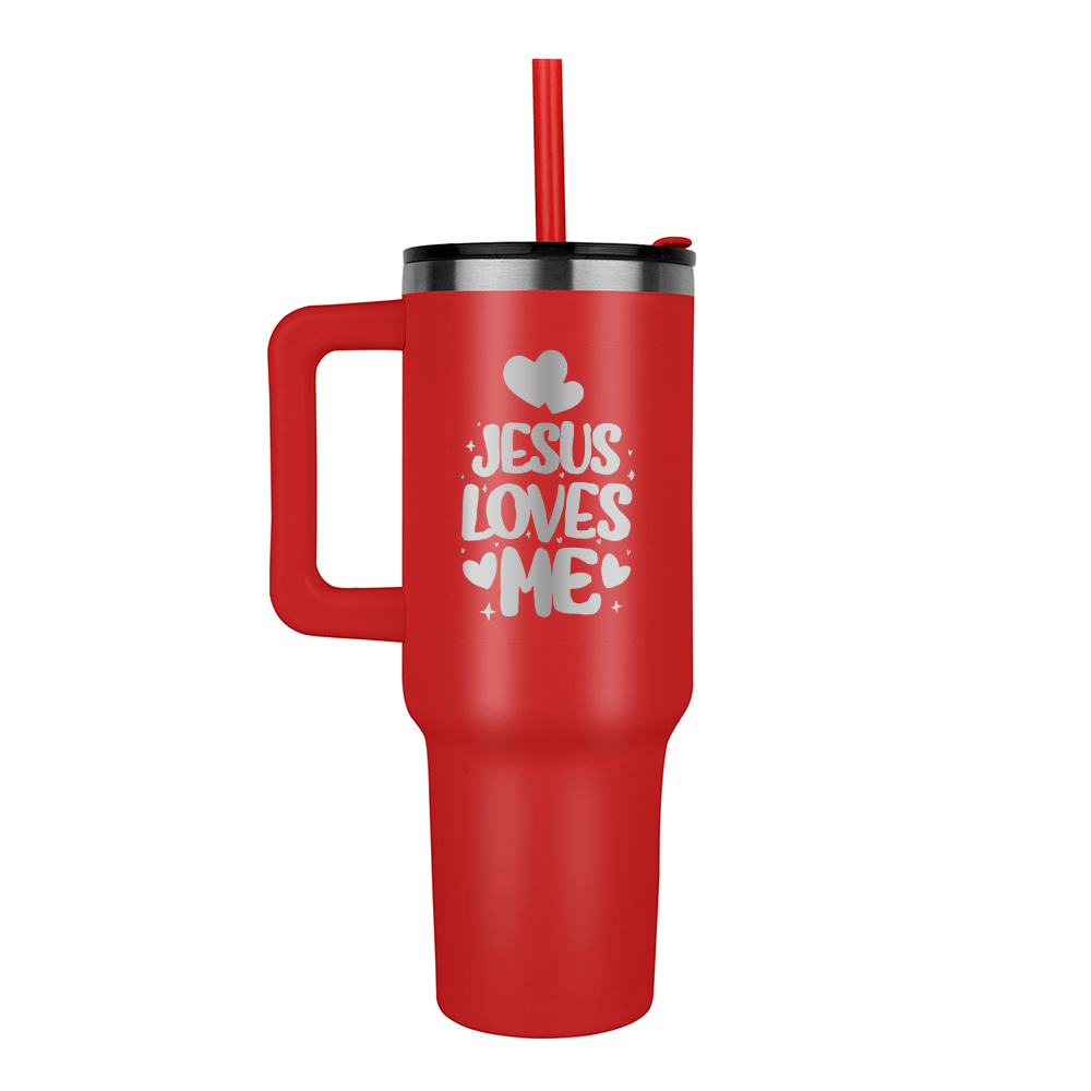Jesus Loves Me Engraved Pinnacle 40 oz Tumbler