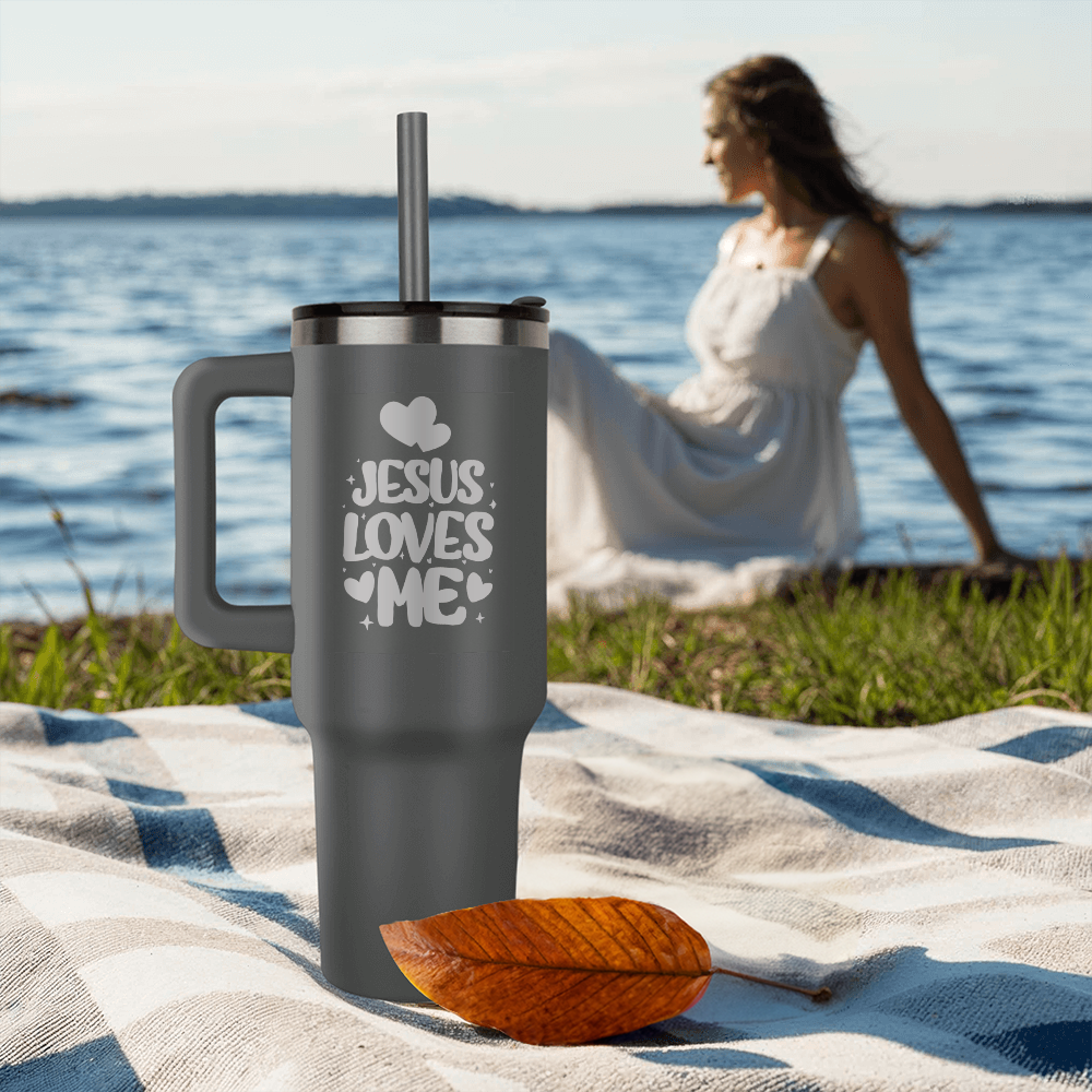 Jesus Loves Me Engraved Pinnacle 40 oz Tumbler