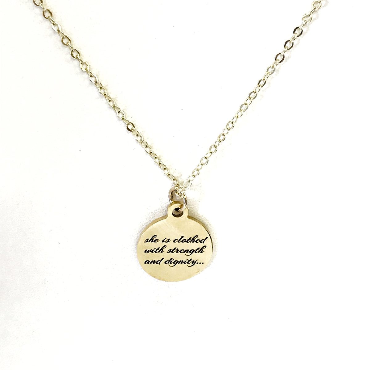 Christian Gift, Christian Necklace, Christian Woman Gift, She Is Clothed With Strength And Dignity Necklace, Gift For Her, Proverbs 31 25