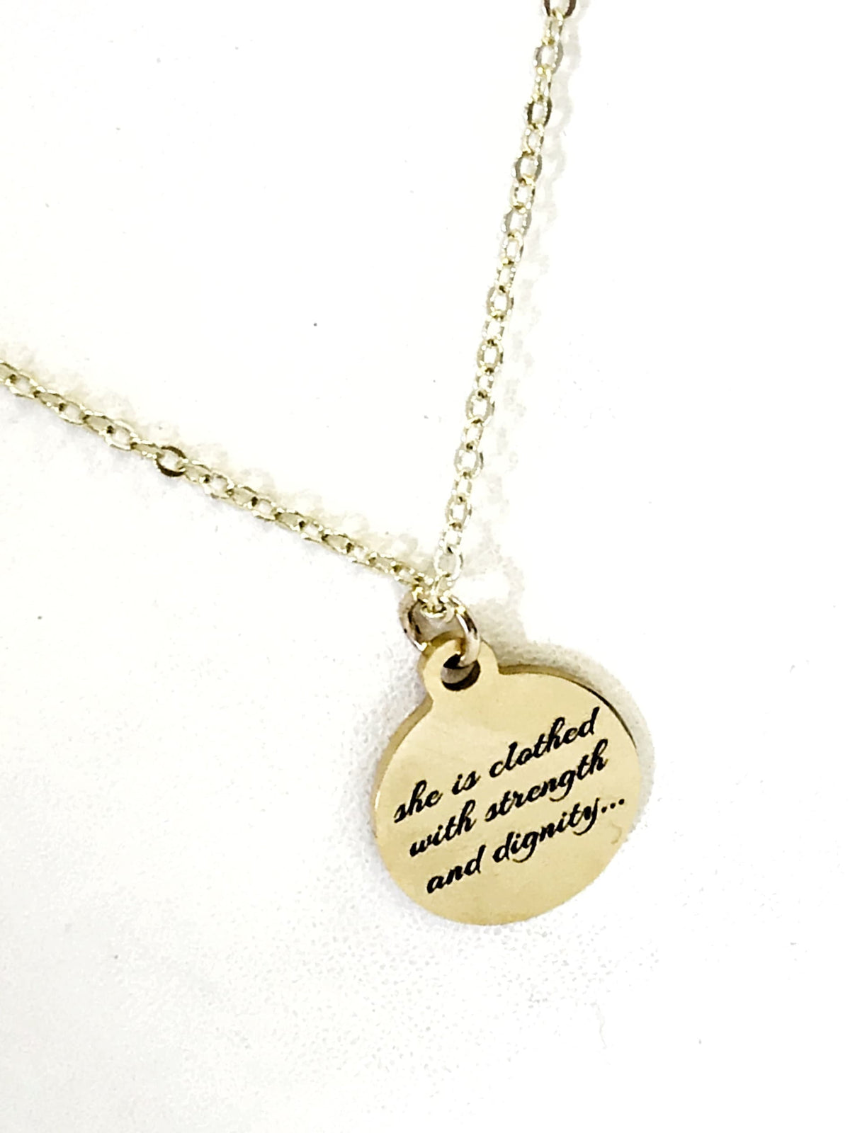 Christian Gift, Christian Necklace, Christian Woman Gift, She Is Clothed With Strength And Dignity Necklace, Gift For Her, Proverbs 31 25