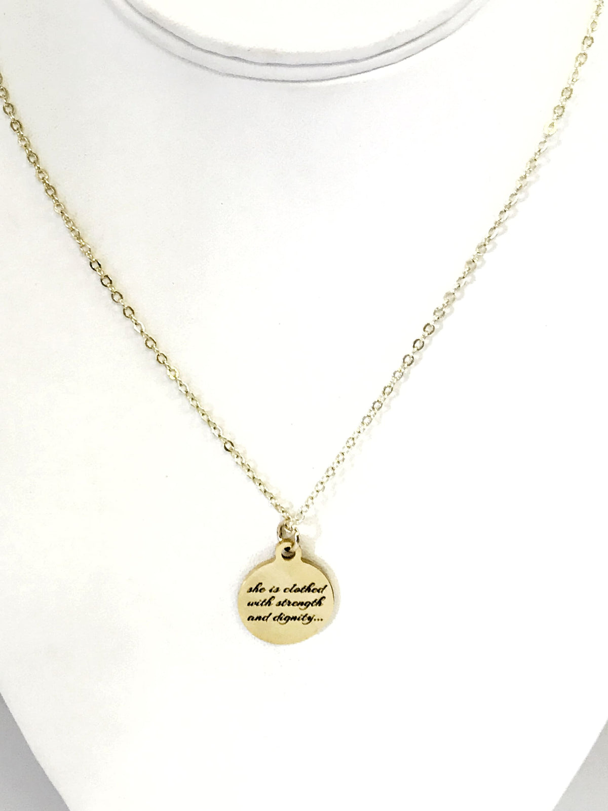 Christian Gift, Christian Necklace, Christian Woman Gift, She Is Clothed With Strength And Dignity Necklace, Gift For Her, Proverbs 31 25