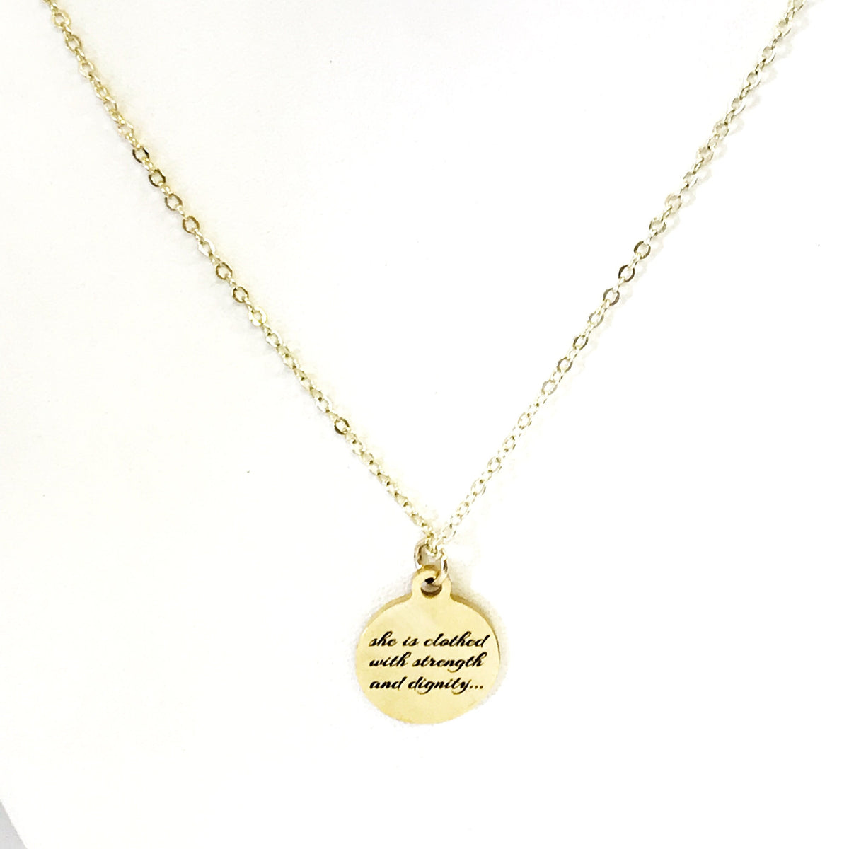 Christian Gift, Christian Necklace, Christian Woman Gift, She Is Clothed With Strength And Dignity Necklace, Gift For Her, Proverbs 31 25